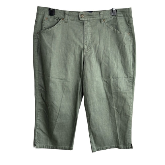 Gloria Vanderbilt Womens Olive Green Jeans Plus Size 18 Capri Stretch Denim - Picture 12 of 13